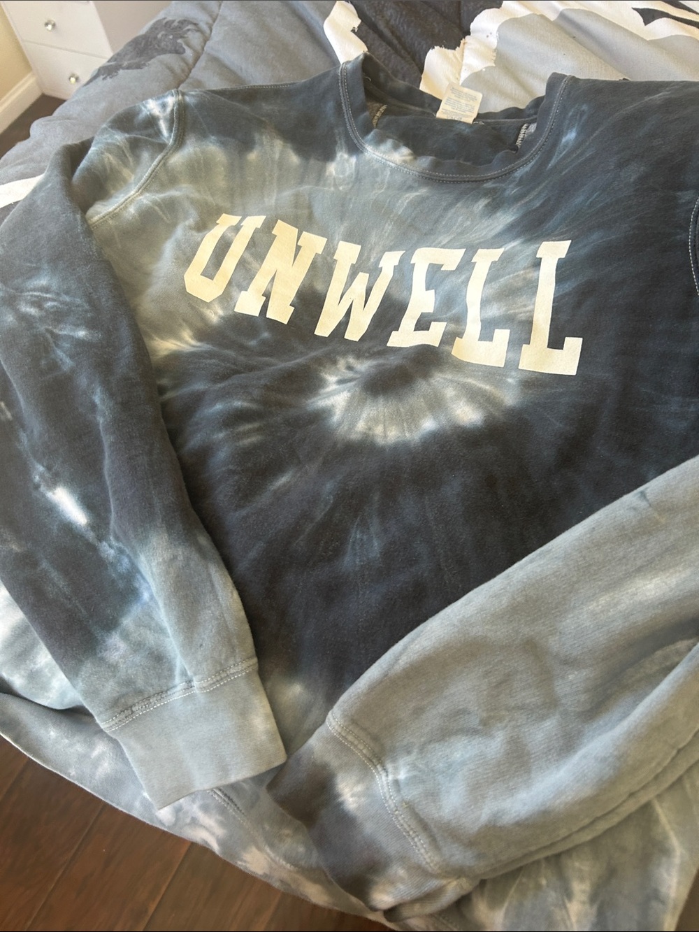 Unwell Tie-Dye Crewneck Sweatshirt - Blue/Gray